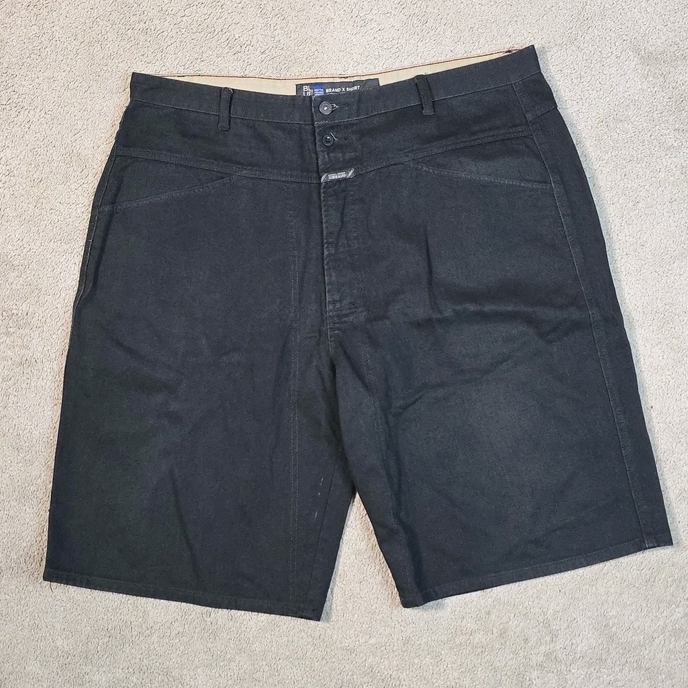 Marithe Francois Girbaud Blue Brand X Shorts Men's 42 Black Denim Y2K 90s Grunge